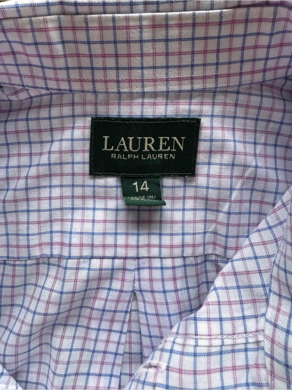 Ralph Lauren Lavender & Navy Windowpane Button-Down Shirt